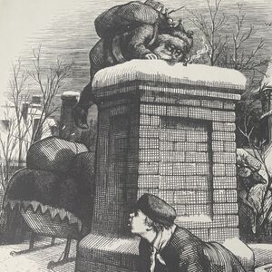 Seeing Santa Claus Thomas Nast Woodblock Engraved Print 1881 Harper's Weekly